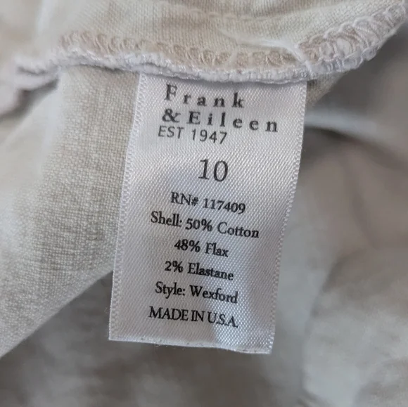 Frank & Eileen Cement Wexford Wide leg Linen Pants - Picture 4 of 10